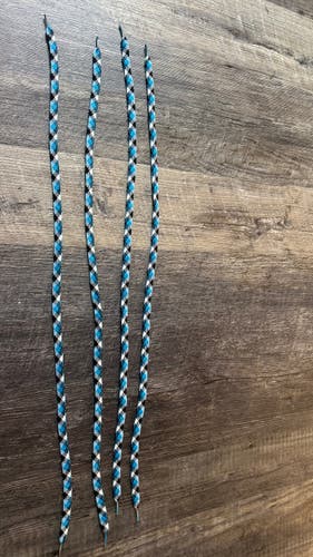 Set of 4 Blue, Black & White Patterned Lacrosse Shooting Strings – New