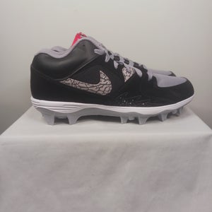Black Men's Size M 9.5 (W 10.5) Adult Air Jordan Molded Cleats Cleats (New)