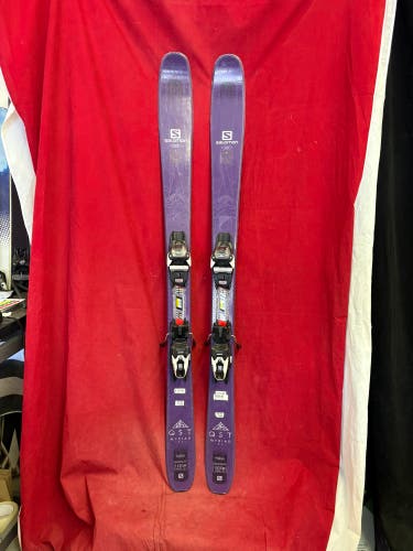 Skis: Salomon QST Myriad 85 skis, 153cm
Bindings: Marker 
Binding Range: 260-388mm
All-Mountain, 85C