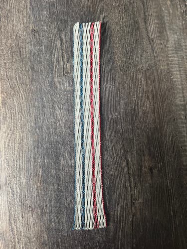 Jimalax White, Red & Blue Lacrosse Mesh – New Never Strung
