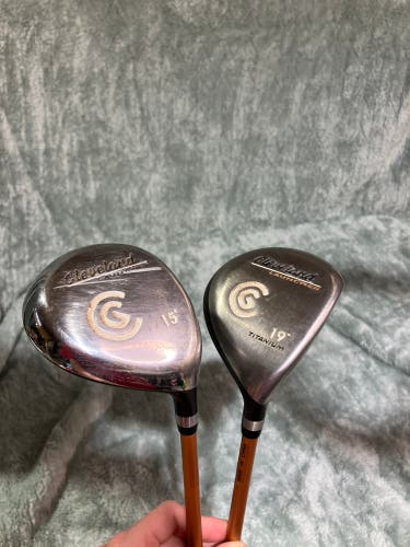 Men's Cleveland Launcher Fairway Wood Right Handed Regular Flex 15° and 19° Combo (Used)