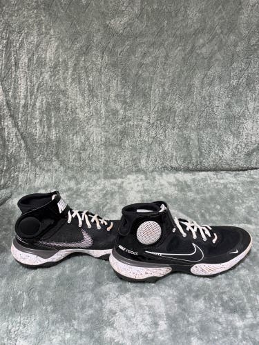Black Men's Size M 7.0 (W 8.0) Adult Nike Alpha huarache elite 3 High Top Footwear Metal (Used)