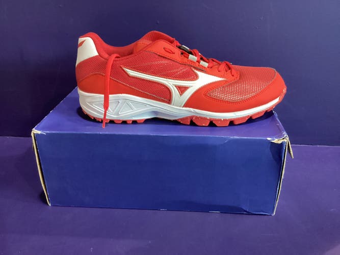 Red Men's Size M 10.0 (W 11.0) Adult Mizuno Low Top Turf Cleats (New)