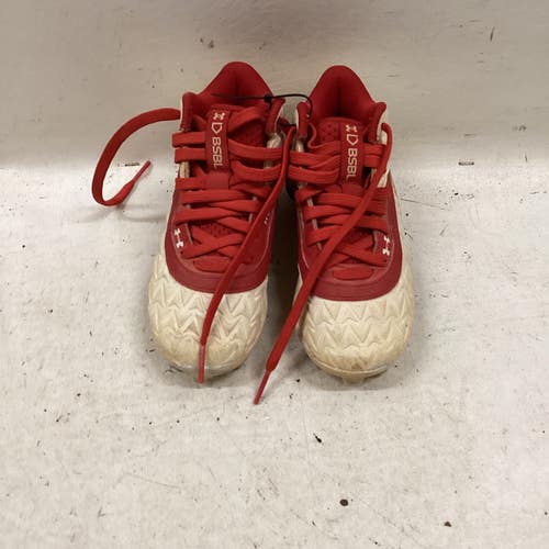 Used Under Armour BSBL BB/SB Cleats Red And White Youth 10.0 11725-S000505308