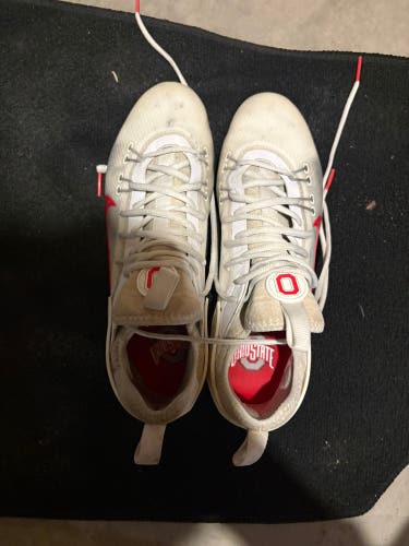 Men's Size M 10.0 (W 11.0) Adult Ohio State Nike Huarache 9 Lacrosse Cleat Low Top (Used)