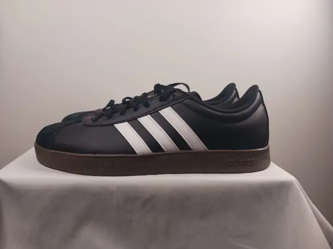 Black Men's Size M 9.0 (W 10.0) Adult Adidas VL Court Base Shoes (New)