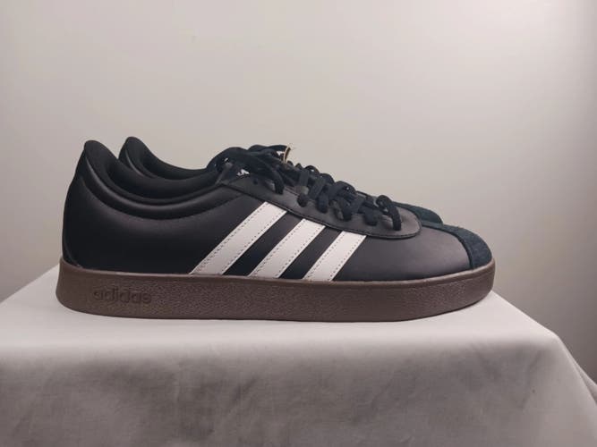 Black Men's Size M 9.0 (W 10.0) Adult Adidas VL Court Base Shoes (New)