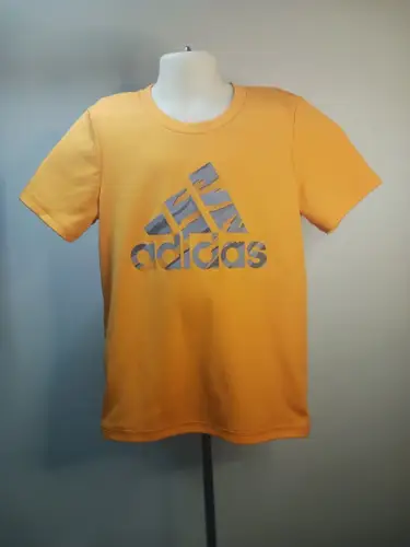 Adidas Orange Graphic Short Sleeve T-Shirt Kids Small (6-7yrs.) (Used)