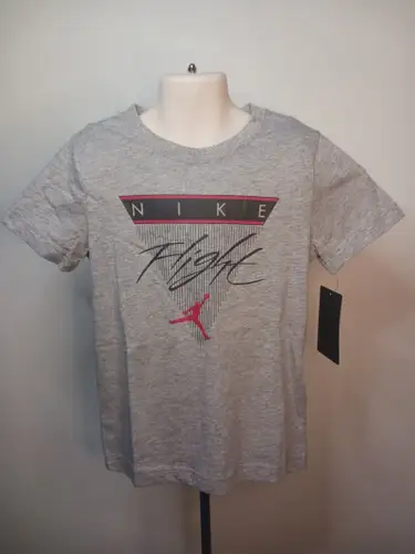 Nike Air Jordan Flight Jumpman Logo T-Shirt Sz. 6 Youth Rare Grey (New)