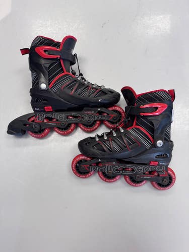 Used RollerDerby ADJ 2-5 Junior Rec Fitness Skates Black Adjustable 11860-S000312887