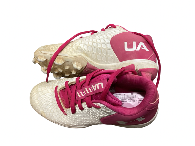 Used Under Armour UA BB/SB Cleats Pink Junior 02 11613-S000186714