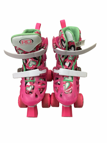 Used RollerDerby ADJ 12-2 Child Roller Quad Skates Pink Adjustable 11613-S000186663