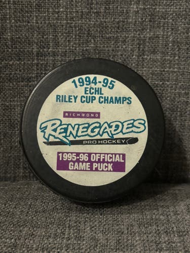 Richmond Renegades ECHL 1994 1995 Riley Cup Champions Hockey Puck