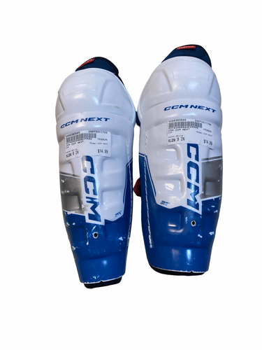 Used CCM CCM NEXT Youth Shin Guards White 9" 11706-S000383509
