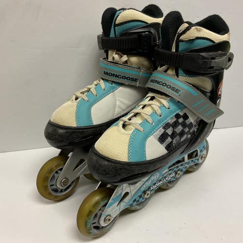 Used Mongoose ADJ SKATES 1-4 Junior Rec Fitness Skates Carolina Blue Adjustable 11855-S000207583