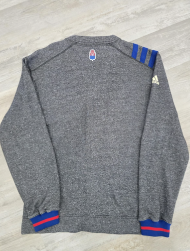 RARE Adidas New York Nets Cardigan ABA Hardwood Classics Grey Blue NY Logo Large