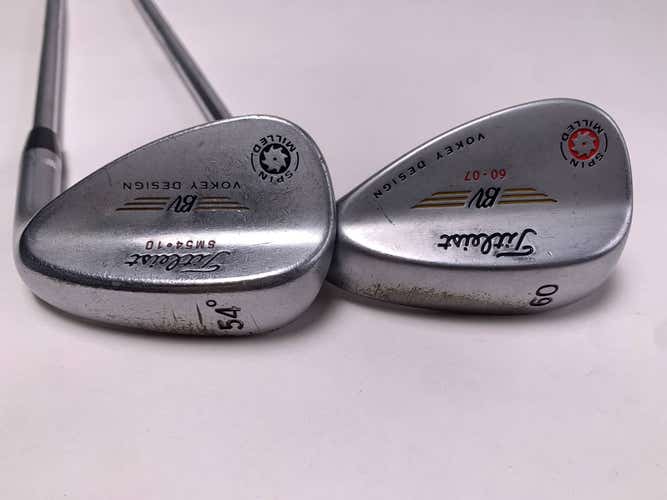 Titleist Vokey Spin Milled Chrome 2009 Wedge Set 54* 10 60* 7 Wedge Steel RH