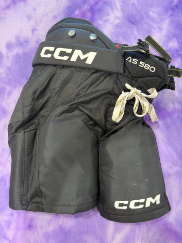 Black Junior Medium CCM Tacks AS 580 Hockey Pants (Used)