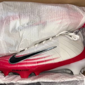 Nike Zoom Vapor Elite 1 White Red Football Cleats FB3288-102 Men's Sz 9 New NIB