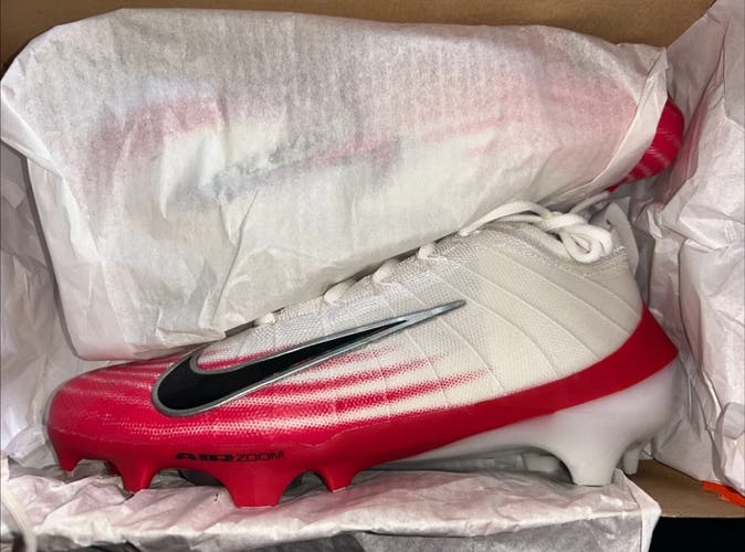 Nike Zoom Vapor Elite 1 White Red Football Cleats FB3288-102 Men's Sz 9 New NIB