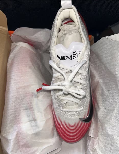 Nike Zoom Vapor Elite 1 White University Red Cleats FB3288-102 Men\'s Size 8 Nike Zoom Vapor Elite 1 White Red Football Cleats FB3288-102  main image 4