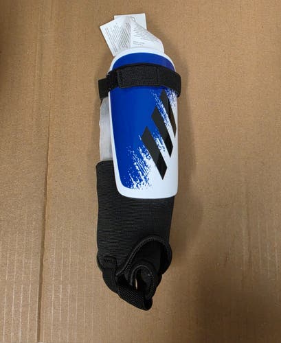NWT Adidas X Match Junior Soccer Shin Guards - Royal Blue/White/Black - Size Small
