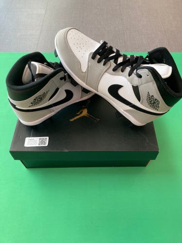 Jordan High Top Molded Baseball Cleats Gray Size M 9.5