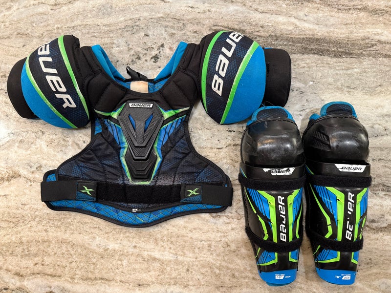 Men's Junior Small Bauer X Shoulder Pads + Shin Guards (Used)