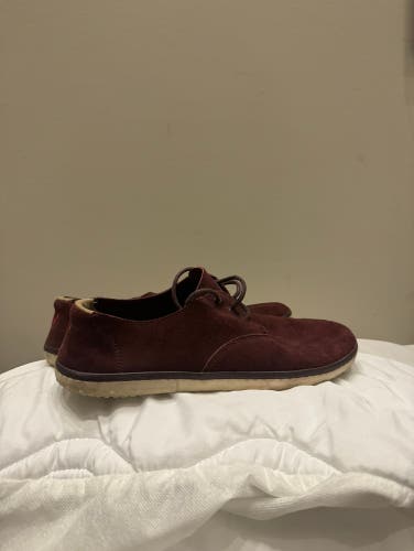Vivobarefoot Ra Mens Minimalist Barefoot Suede Shoes Burgundy/Oxblood Size 43 EU