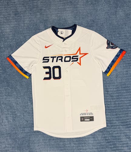 Nike Houston Astros Kyle Tucker #30 Men's Size Small MLB White Jersey NEW