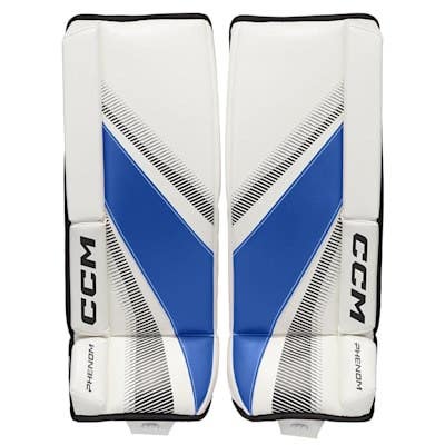 New CCM PHENOM YTH 26" WHT/RYL LEG PADS 11860-CCMGPPHNMCC26WTRY