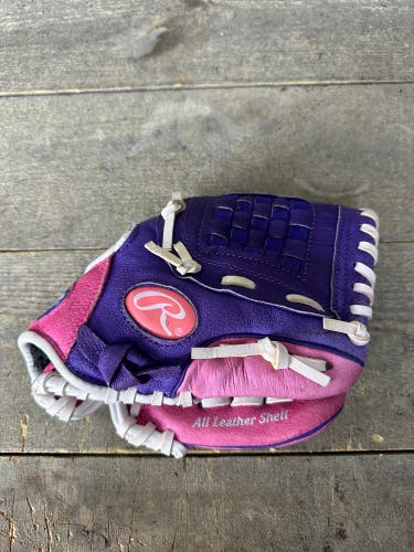 Rawlings Youth Softball Glove 10" HFP10PPW RHT Purple & Pink Basket Web