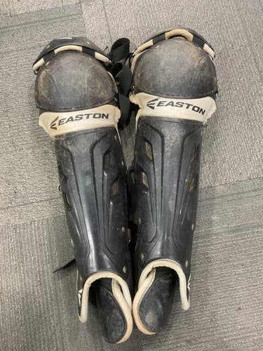 Used Easton CATCHERS SHIN GUARDS Catchers Leg Guards Black Intermed 11614-S000240948