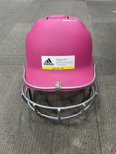 Used Adidas ADJUSTABLE SOFTBALL HELMET Batting Helmet w/Mask Pink SM 11614-S000240894