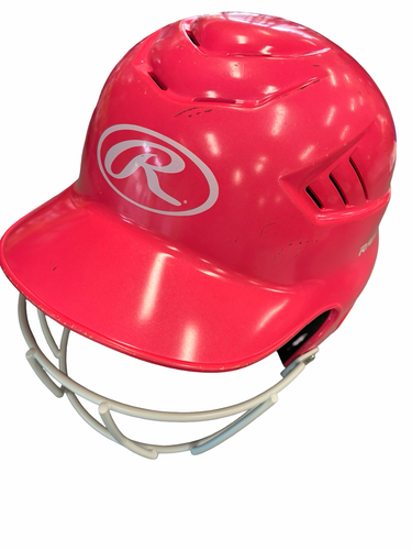 Used Rawlings BATTING HELMET Batting Helmet w/Mask Pink MD 11682-S000136405