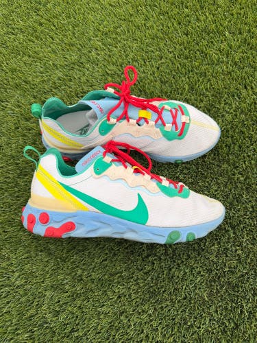 Blue Men's Size M 9.5 (W 10.5) Adult Nike React Element 55 Shoes (Used)