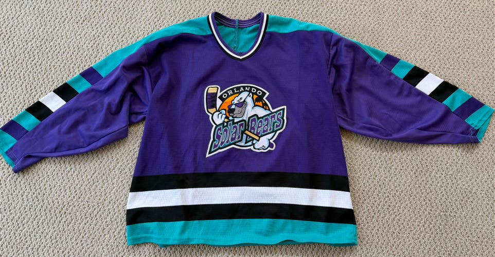 Vintage Orlando Solar Bears Purple XL Bauer Jersey (Used)