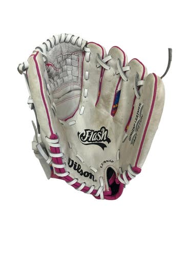Used Wilson Flash 11.5" RH Throw Fastpitch Softball Glove White 11692-S000154844