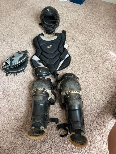 Black/Gray Easton Black Magic 2.0 Catcher's Set (Used) and Wilson A500 Catchers Mitt