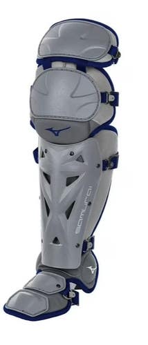Adult Samurai Mizuno Catcher's Leg Guards (New) 16" Gray/Navy