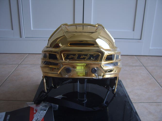 Brand New Vegas Golden Knights Pro Stock CCM Gold Chrome Super Tacks X Hockey Helmet sz Large