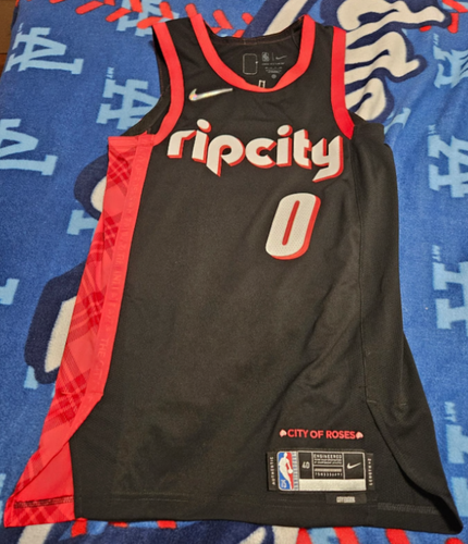 Used POR Trailblazers Damian Lillard Nike Rip City 75th Icon Jersey, Men's S (40