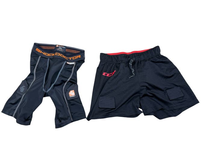 -Shock Doctor Core Compression Hockey Shorts Base Layer 362 Size Boys Large & CCM Mesh Base Layer