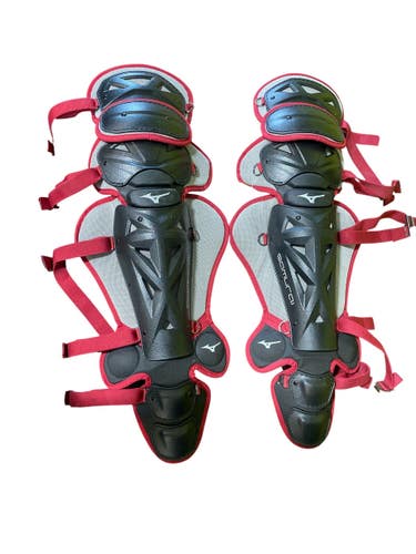 Used Mizuno SAMURAI Catchers Leg Guards Maroon Adult 11873-S000245096