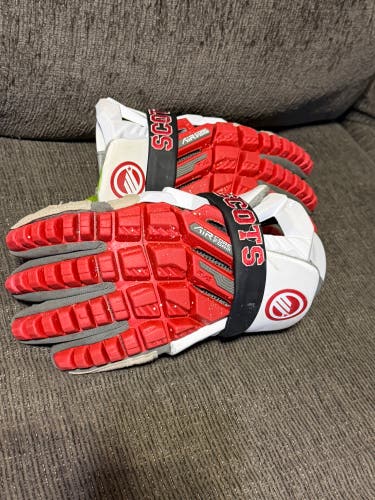 Maverik AVS Max Pro Lacrosse Gloves Size Large 13” Red White