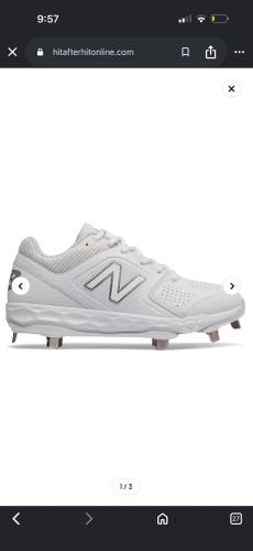 White Women's Size (W 8.5) New Balance Low Top Metal (Used)