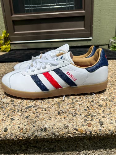Adidas Gazelle Leather Spikeless Golf White JP7705 Size 9M 10W