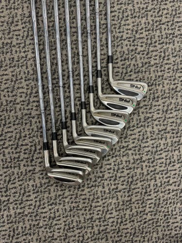 Men's Ping green Dot Right Handed Iron Set (8 Clubs) #3 - #9, GW (New)