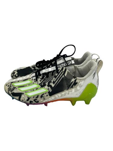 Used Adidas ADIZERO Adult FB Cleats White And Green Senior 8 11692-S000154773