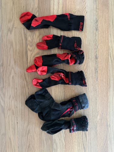 Black Unisex Small Adult Bauer Skate Socks (Used) 5 pairs